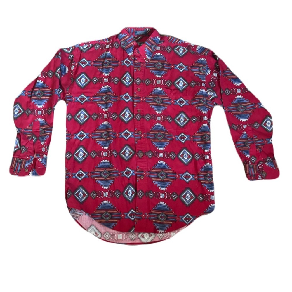 Chaps Ralph Lauren Medium Multi Color Aztec Western Shirt